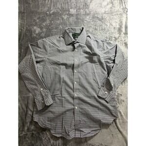 Lauren Ralph Lauren Classic Fit Button Down Dress Shirt Checker Size 16.5 34/35